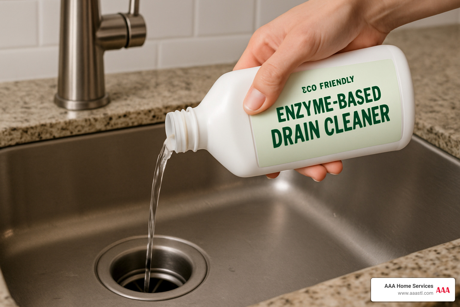 Don't Let Your Drains Be a Pain—Hire These Cleaning Pros 4 Enzyme-based drain cleaner being poured into a drain - drain cleaning service