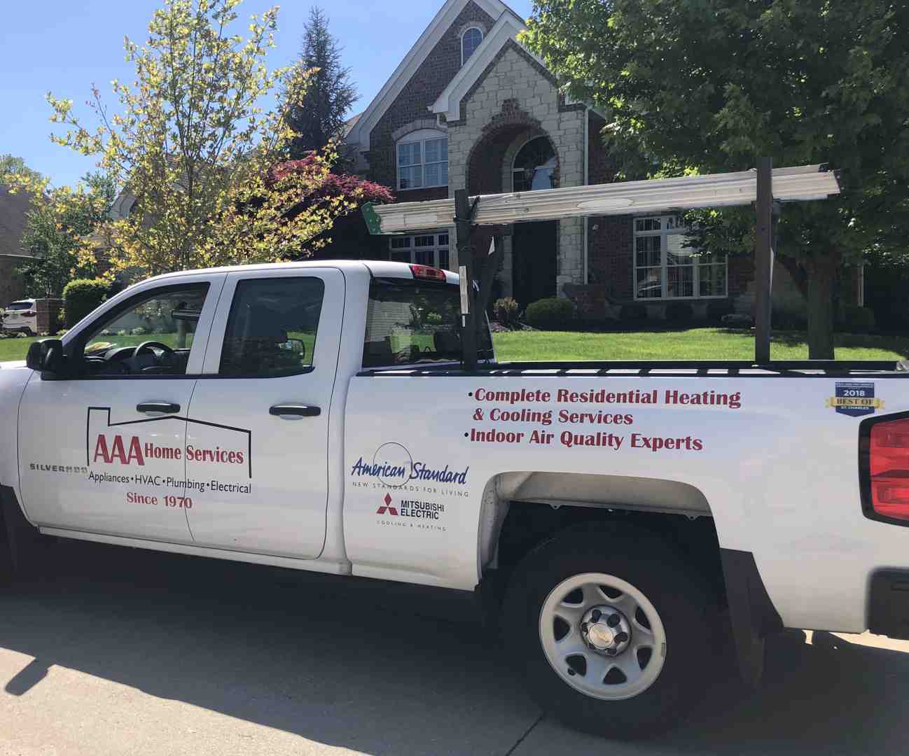 AAA Home Services electrician truck and technician - cost of rewiring a house AAA Home Services electrician truck and technician - cost of rewiring a house