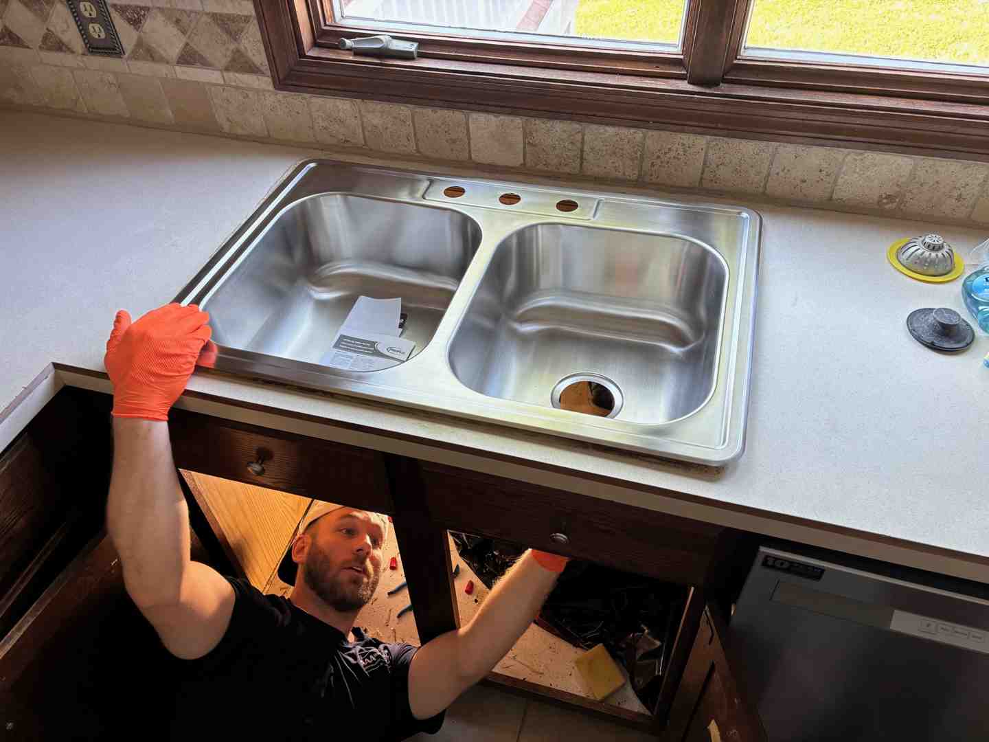 Pipes under a sink with P-trap clearly labeled - Slow draining sink Pipes under a sink with P-trap clearly labeled - Slow draining sink